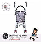 Coche Paseo Paragua Plegable Resistente Con Cinturón Y Freno Gris