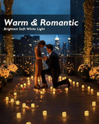 Pack 24 Velas Té Led Pilas Efecto Fijo Llama Boda Decoracion Amarillo Velas