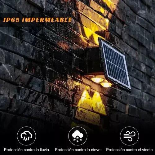 Lámpara Solar Exterior 4 Led De Sensor Recargable Luz Solar Negro
