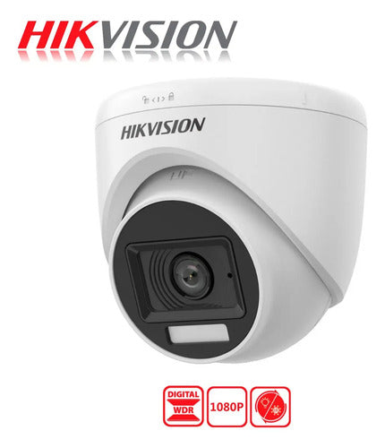 Camara Analoga Domo Hikvision Smart Hybrid Light 2mp 2.8mm Blanco