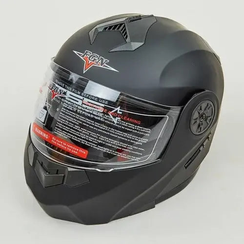 Casco Abatible Fgn Negro Para Moto Con Visor Doble Y Protección Uv Talla Xxl