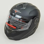 Casco Abatible Fgn Negro Para Moto Con Visor Doble Y Protección Uv Talla Xxl
