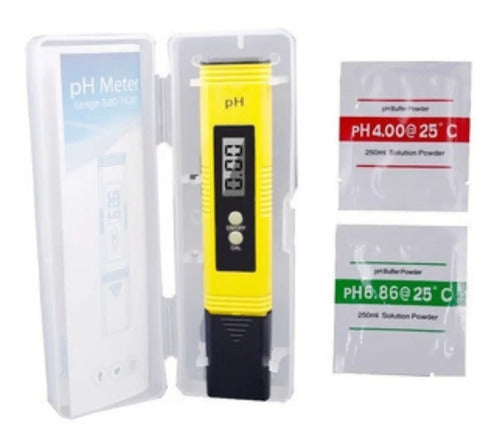 Medidor De Ph Metro Digital Lcd Con Caja Y Calibradores Rojo
