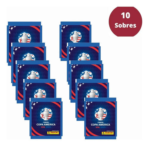 Pack 10 Sobres Panini Copa America 2024 Conmebol 50 Laminas