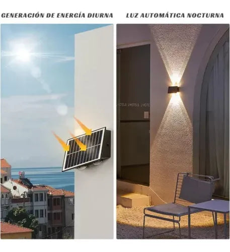 Pack De 2 Lámpara Solar Exterior 4 Led De Sensor Recargable Negro