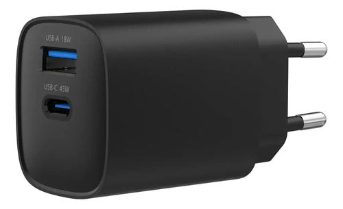 Cargador Master-g Carga Rapida 45w Multipuerto + Cable Usb-c Negro
