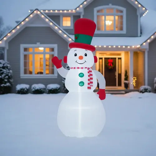 Muñeco Inflable Led Navidad 300cm Blanco