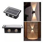 Lámpara Solar Exterior 4 Led De Sensor Recargable Luz Solar Negro