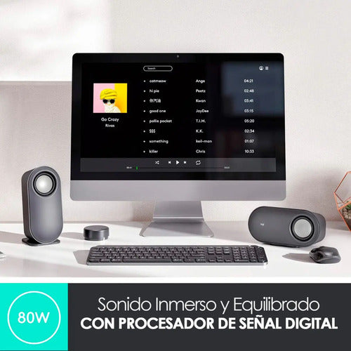 Parlantes Y Subwoofer Logitech Z407 80w Control Inalambrico Negro