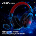 Audifonos Gamer Inalambricos Redragon Zeus Pro H510-pro 53mm Negro