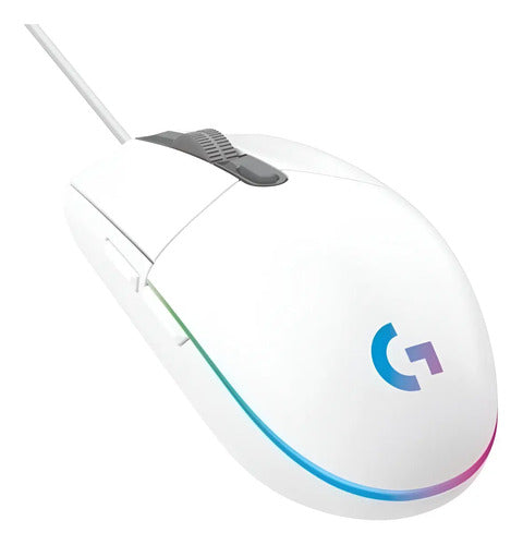 Logitech G203 Lightsync Mouse Gaming Rgb, 6 Botones, Blanco