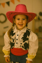 Sombrero De Vaquero Disfraz Cosplay Fiestas Halloween Niños Fucsia Niños Lisa