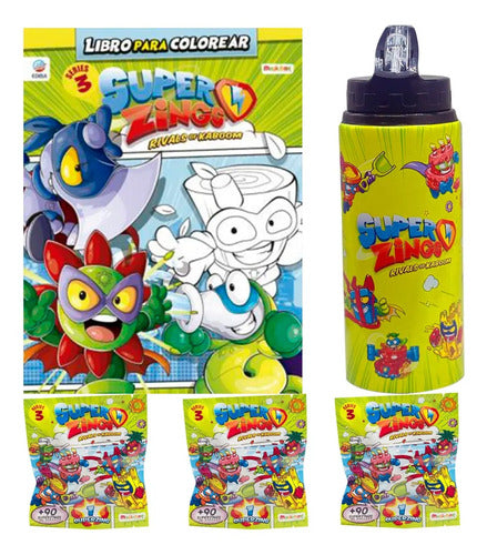 Superzings Libro Para Colorear+sobre Onepack+botella Serie 3