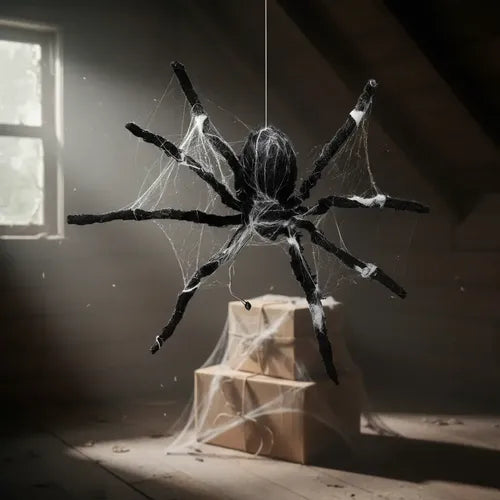 Araña Colgante Animatronics Halloween Decoración Miedo/broma Negro
