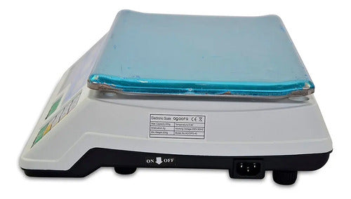 Balanza Digital Recargable 40kg Bascula Con Luz Led Pesa Blanco