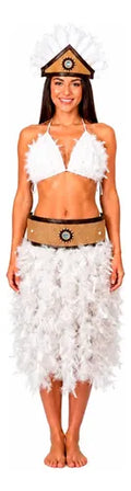 Traje Vestuario Tipico Pascuense Rapa Nui Fechas Patrias Blanco Lisa