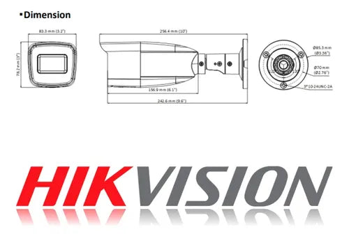 Camara Analoga Bala Hikvision 2mp Lente Varifocal Ir40m Ip67 Blanco
