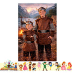 Disfraz Vikingo Infantil Celebracion Dia Del Libro Niños Marrón 7 A 9 Años
