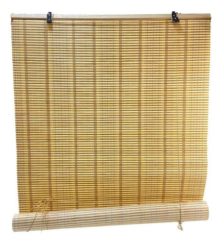 Cortina Roller Persiana Bambú Enrollable Bambo 180cm X 180cm Marrón Claro