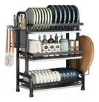 Secador Escurridor De Loza Platos 3 Niveles  Negro