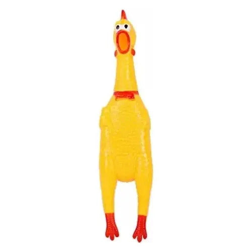Pollo Gritón De Goma Juguete Con Sonido Juego Mascotas Amarillo