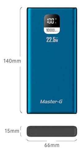 Cargador Portatil Bateria Power Bank Master-g 10000mah 22.5w Azul