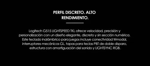 Teclado Gamer Inalambrico Logitech G515 Recargable Luces Negro Inglés Us