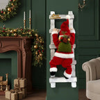 Muñeco Santa Escalador Animatronic Decoracion Navidad 70 Cm Rojo