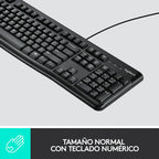 Kit De Teclado Y Mouse Logitech Mk120 Español Latinoamericano De Color Negro