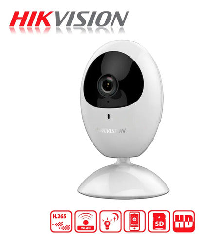 Camara Wifi Ip Cubo Hikvision 2mp Microsd 128gb Microfono Blanco
