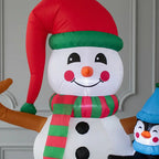 Muñeco Nieve+pingüinos Inflable Led Decoración Navidad 180cm Blanco