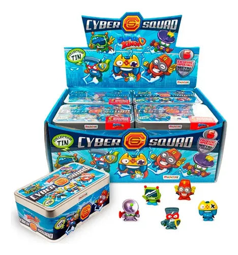Pack 8 Caja Metalica Porta Superzings Especiales Cyber Squad