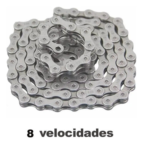 Cadena 116 Links Para Bicicleta Ruta Ic51 De 8 Velocidades Plateado