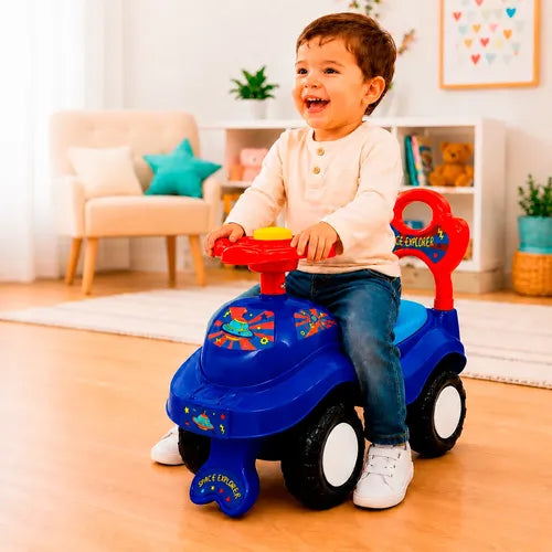 Correpasillo Andador Auto Respaldo Bocina Maleta 18-36 Meses Azul