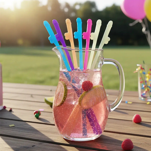 Bombillas Pajitas Despedida De Soltera Fiestas X10 Unidades Multicolor