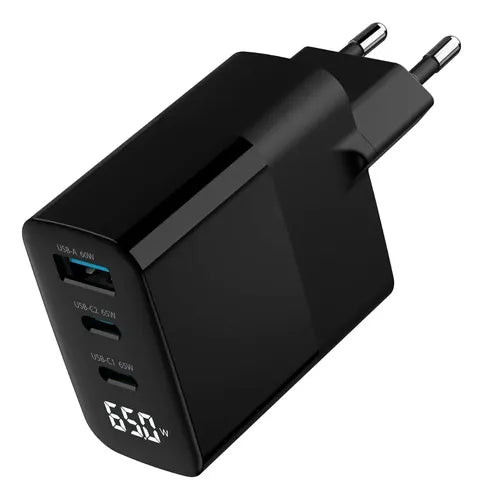 Cargador Master-g Carga Rapida 65w Multipuerto + Cable Usb-c Negro