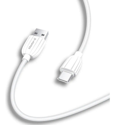 Cable Usb-c A Usb-a Master-g Carga Rapida Potencia 2.1a 1m Blanco
