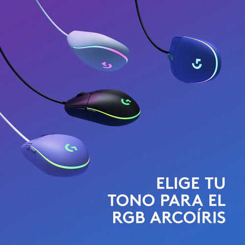 Mouse Gamer Logitech G203 New Rgb Lghtsync Lila Color Violeta