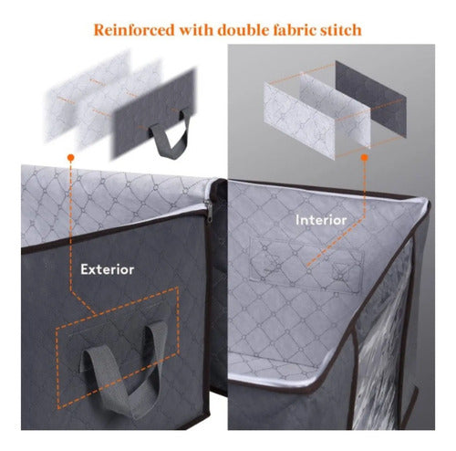 Organizador De Bolsas De Almacenamiento De Ropa Pack 6uds Gris