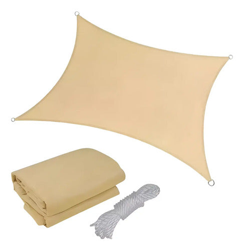 Toldo Vela Sombra Triangular 3.5 X 3.5 Mts Proteccion Uv Beige