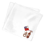 Pañuelo De Cueca Bordado Fiestas Patrias Danzas Cometa Blanco Cometa