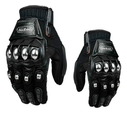 Guantes Madbike Con Proteccion Nudillos Motocicletas Negro Xxl