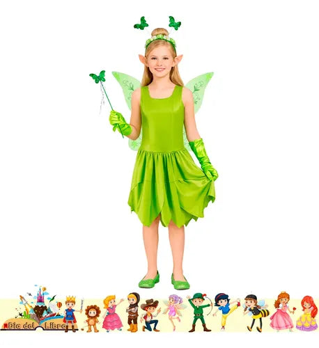 Disfraz Vestido Hada Cuento Infantil Dia Del Libro Halloween Verde