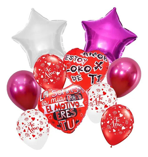Set 10 Globos Metalizados Loko X Ti San Valentín Regalo Varios