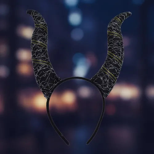 Cintillo Diablita Diadema Cuernos Disfraz Cosplay Halloween Negro