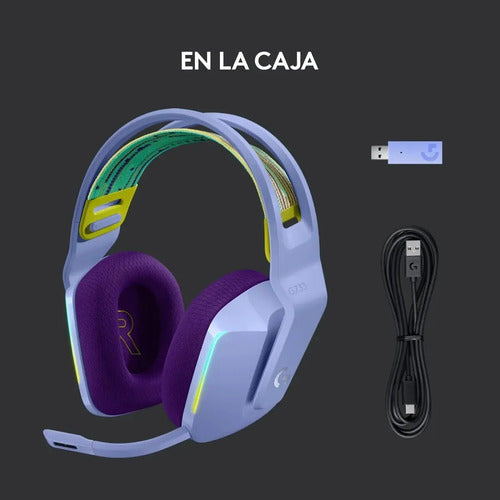 Audífono Gamer Logitech G733 Lightspeed Inalámbrico Con Micrófono Desmontable Lila