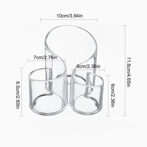 Organizador Acrilico Para Brochas D Maquillaje 2207 Muy Util Transparente