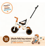Triciclo Infantil 4en1 Asiento Manubrio Y Pedales Ajustables Marfil