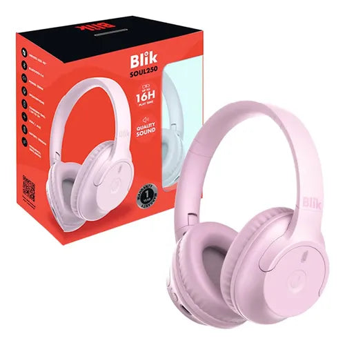 Audifono Inalambricos Blik Soul250 Bluetooth 5.4 Bateria 20h Rosa