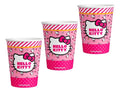 6 Vasos Cumpleaños Hello Kitty Fiesta Celebracion Desechable Rosa
